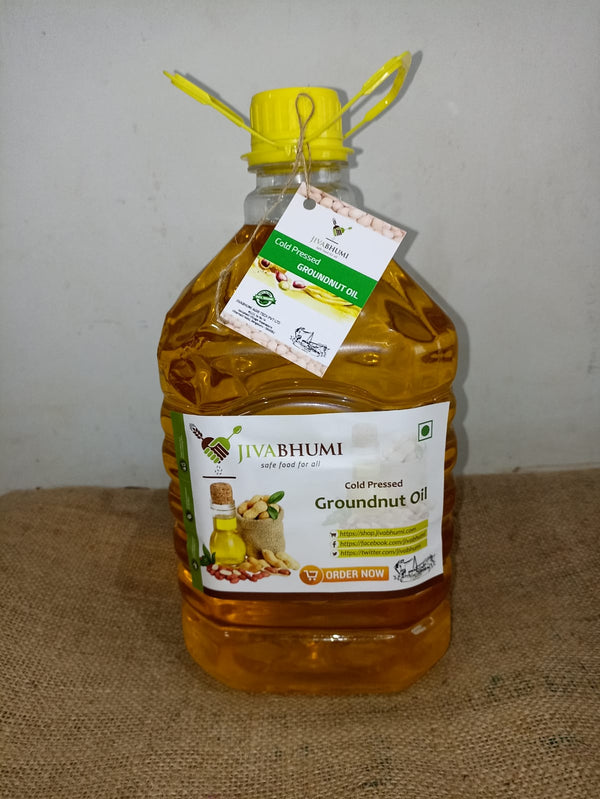 Groundnut Oil - Cold pressed- Plastic Can (5 Ltr)