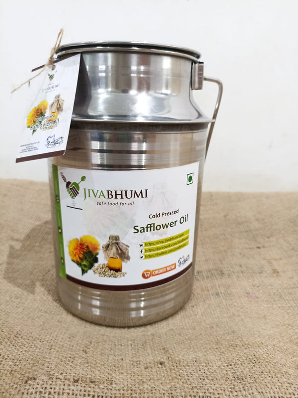 Safflower Oil (Kusube) - Cold pressed - Steel Can *( Can Price Extra), 2500 ml