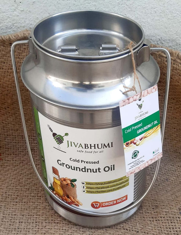 Groundnut Oil - Cold pressed- Steel Can *( Can Price Extra)